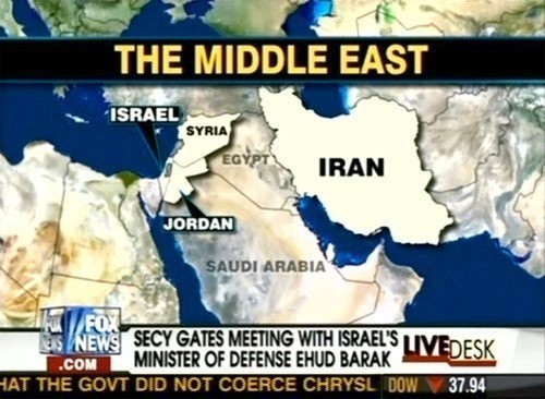 FOX News map with Iraq mislabeled as Egypt