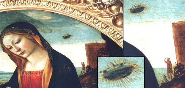Click to view complete image of Mother Mary with UFO